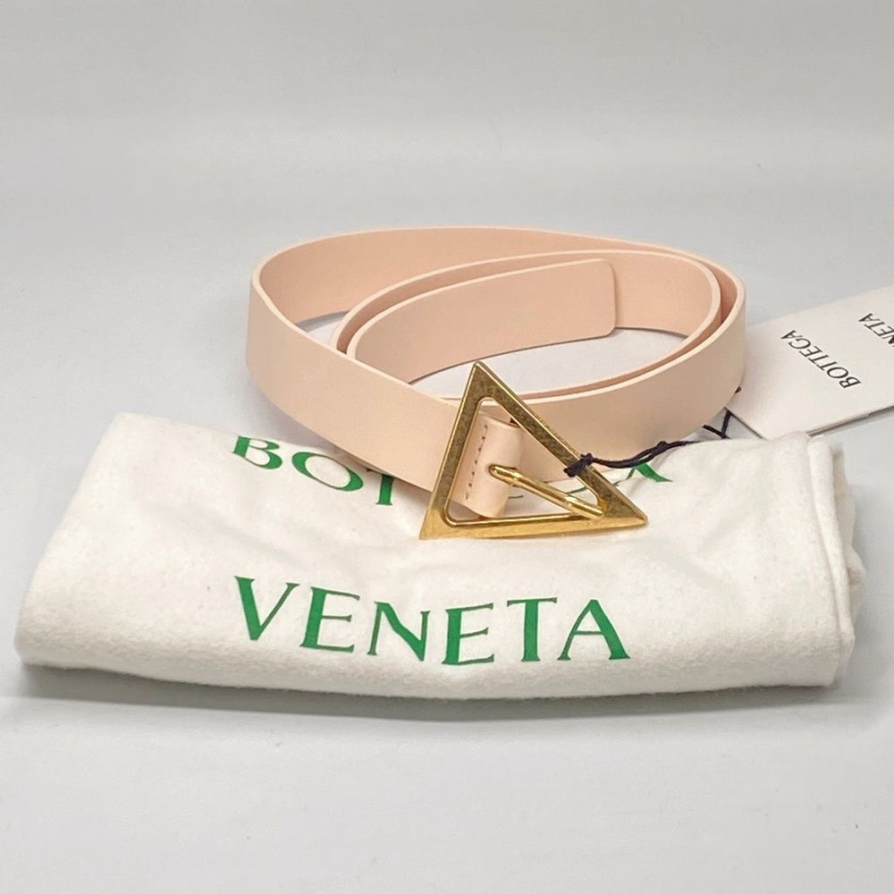 Bottega Veneta Triangle-Buckle Leather Belt size 80/32”